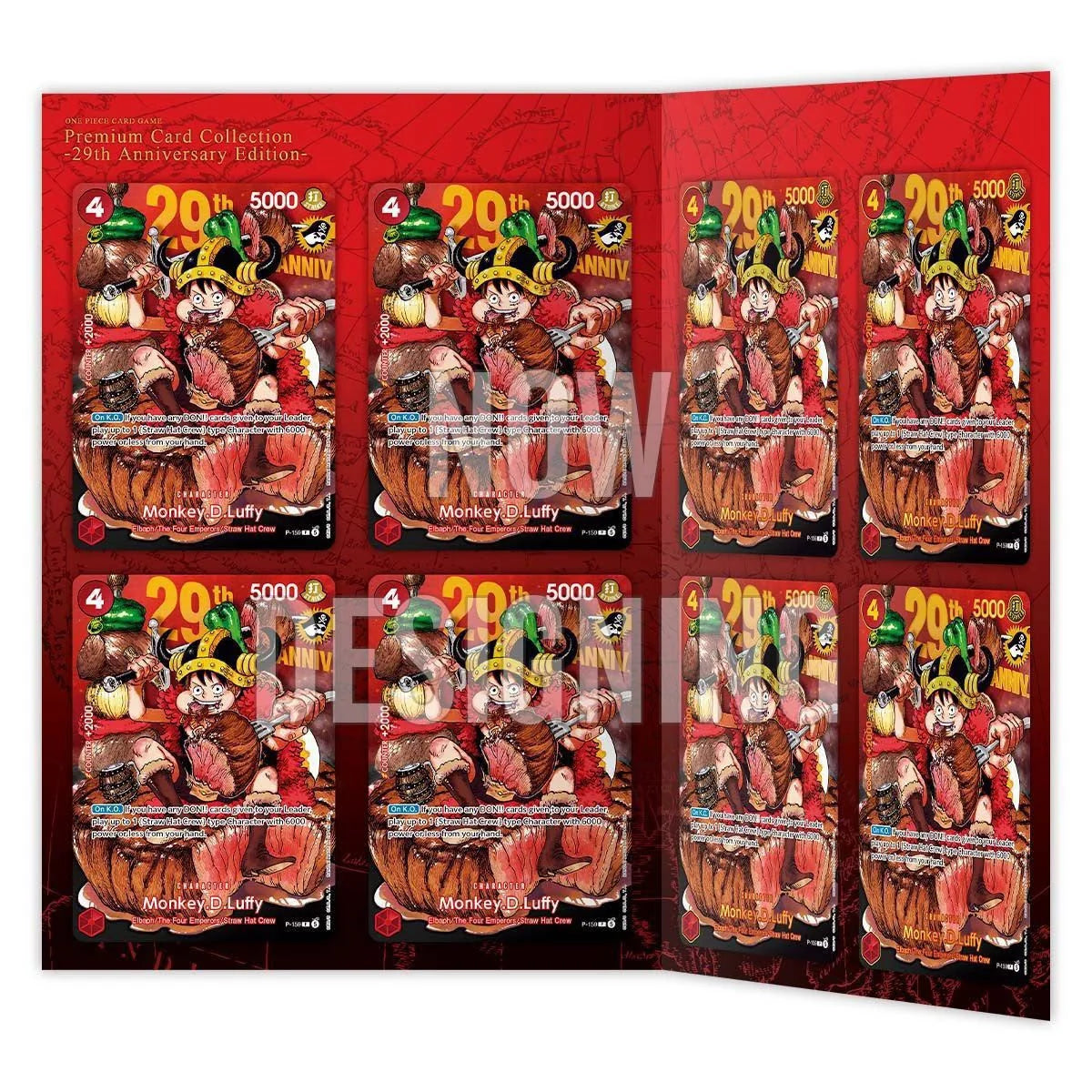PREORDER ONE PIECE CARD GAME Premium Card Collection 29th Jap Anniversary Edition Luffy P159 Set Completo 8 Carte Promo JAP