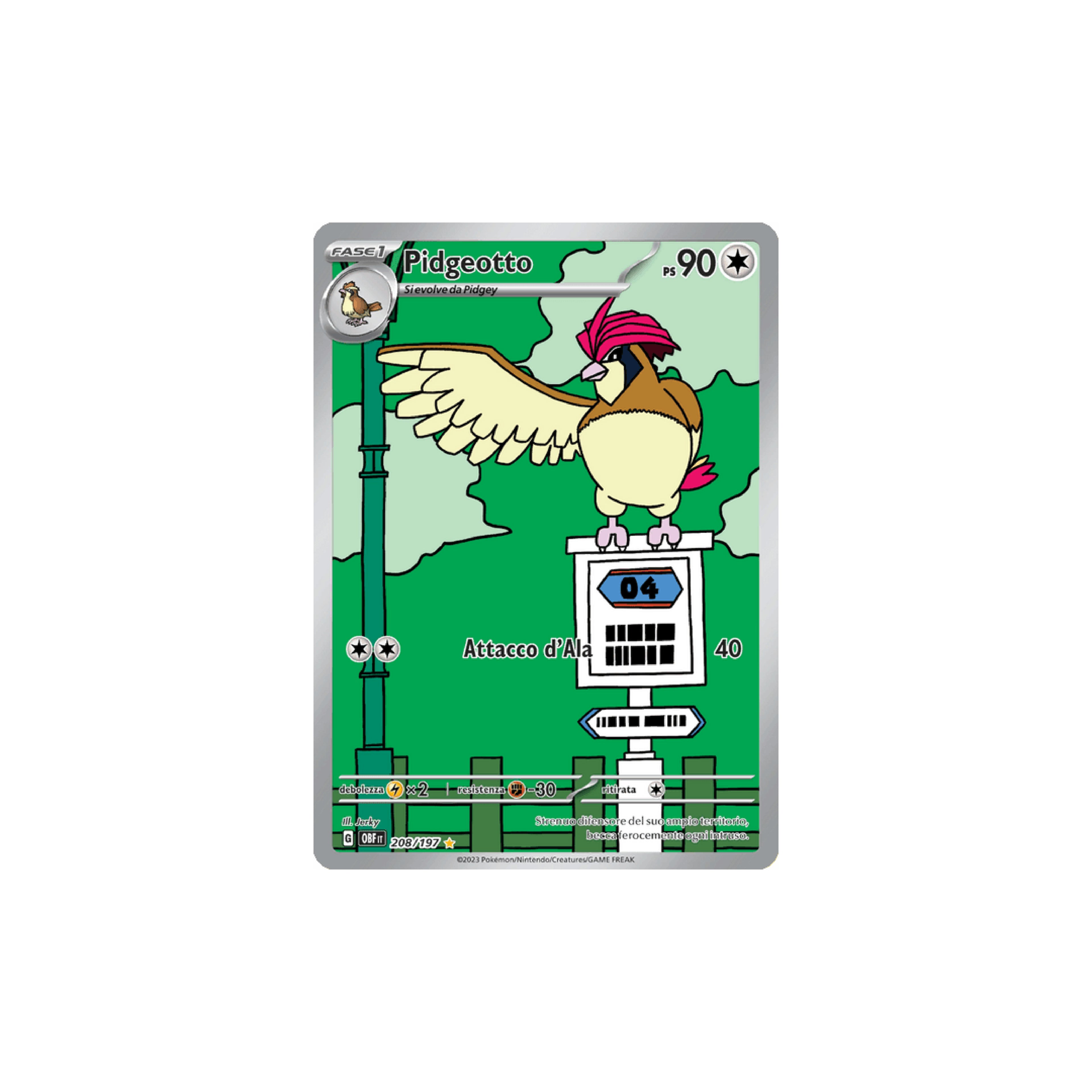 Pidgeotto Art Rare 208 - Ossidiana Infuocata
