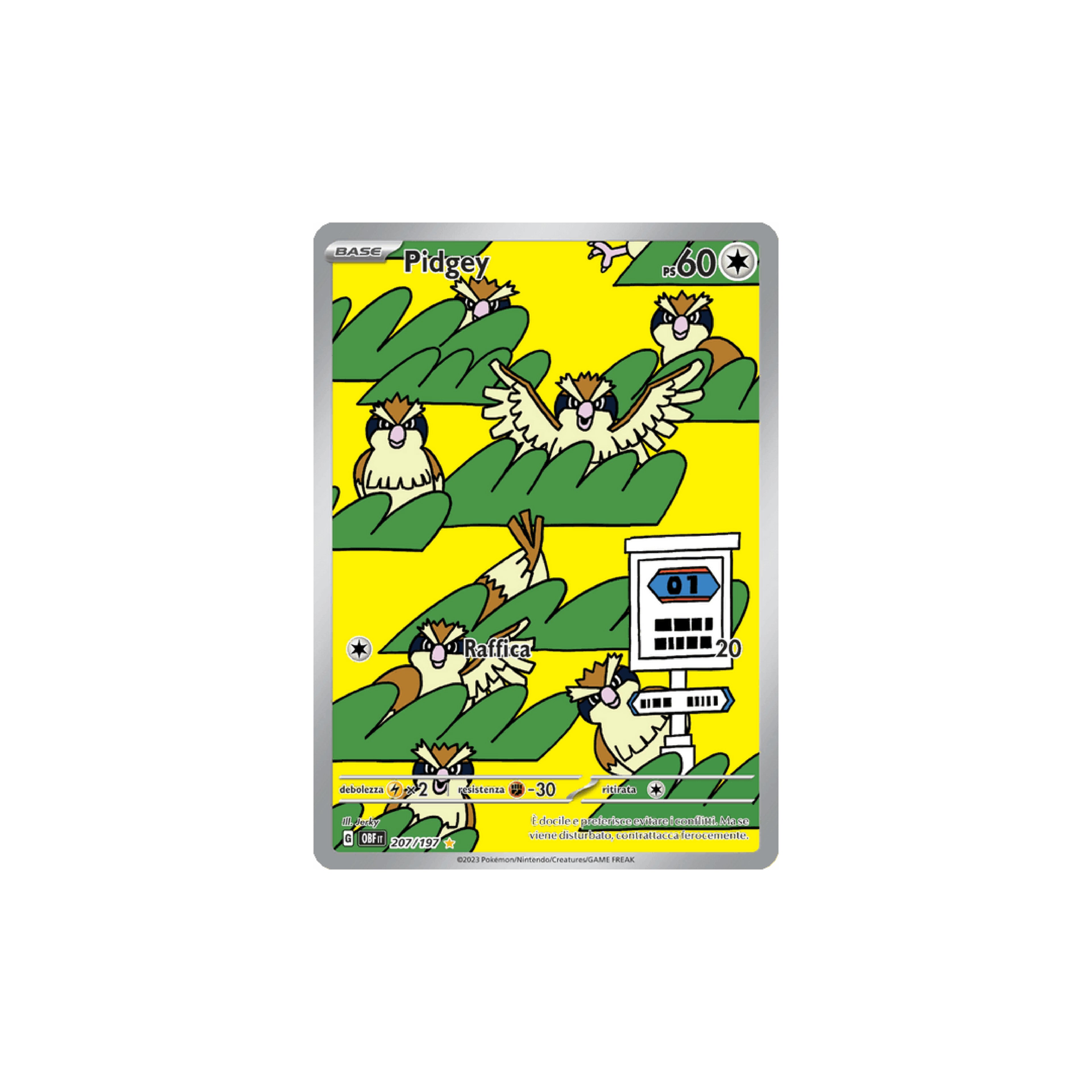 Pidgey Art Rare 207 - Ossidiana Infuocata