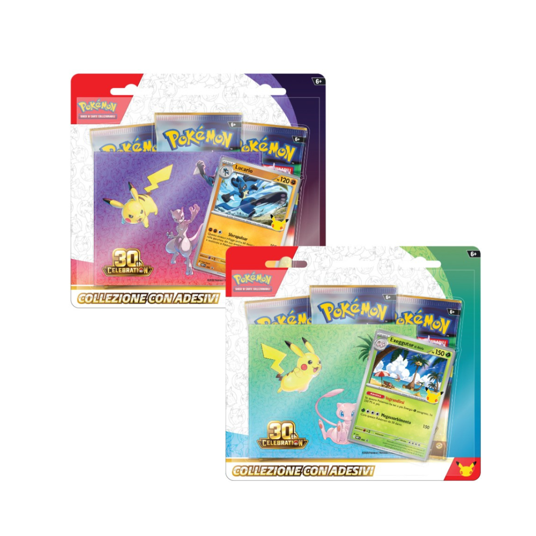 PREORDINE - Blister da 3 Buste con Adesivi 30TH Anniversario Pokémon