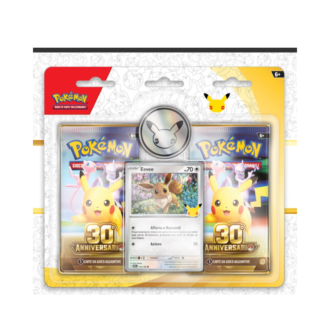 PREORDINE - Blister da 2 Buste con Promo Eevee 30TH Anniversario Pokémon
