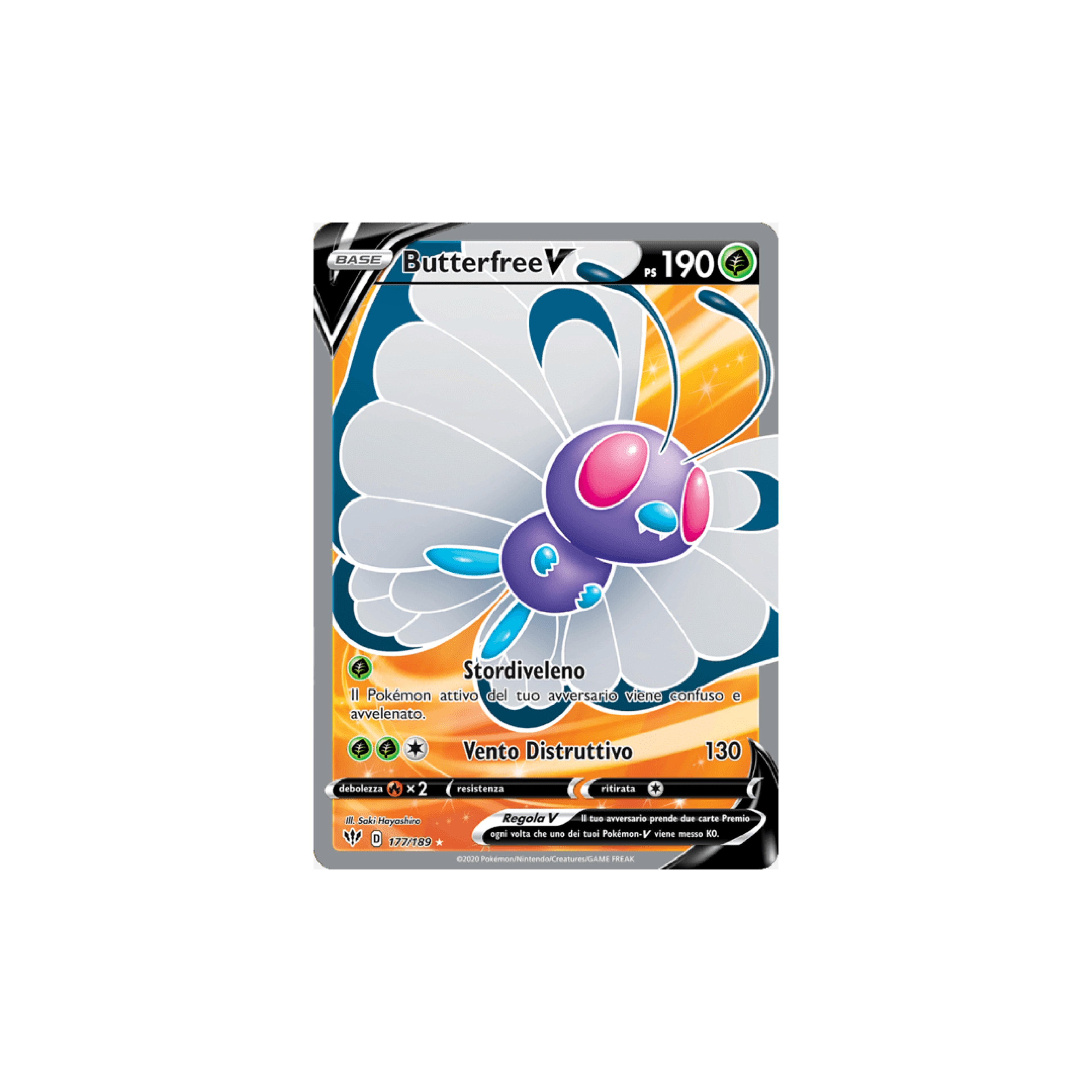 Butterfree V Full Art 177 - Fiamme Oscure