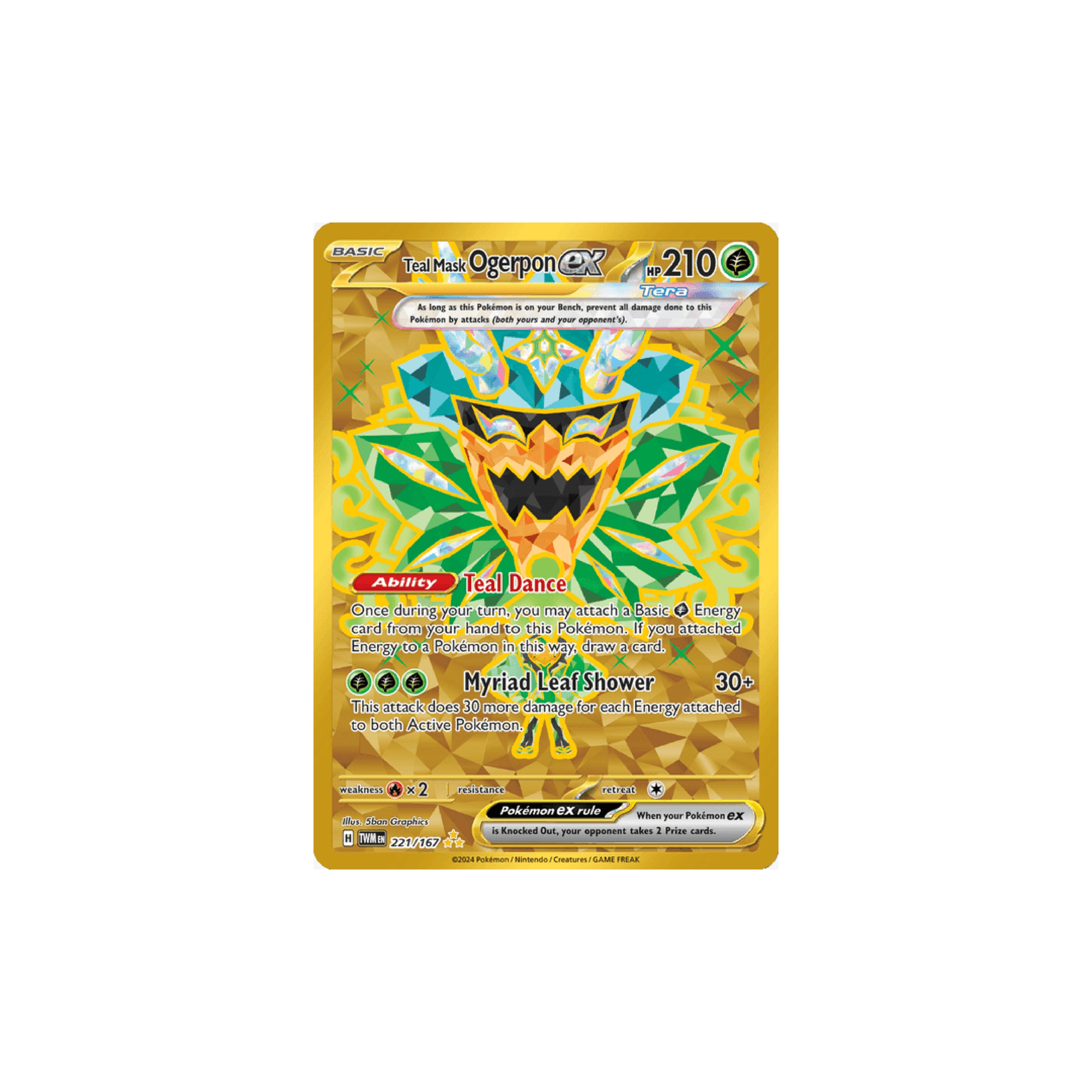Teal Mask Ogerpon EX Gold 221 Eng - Twilight Masquerade