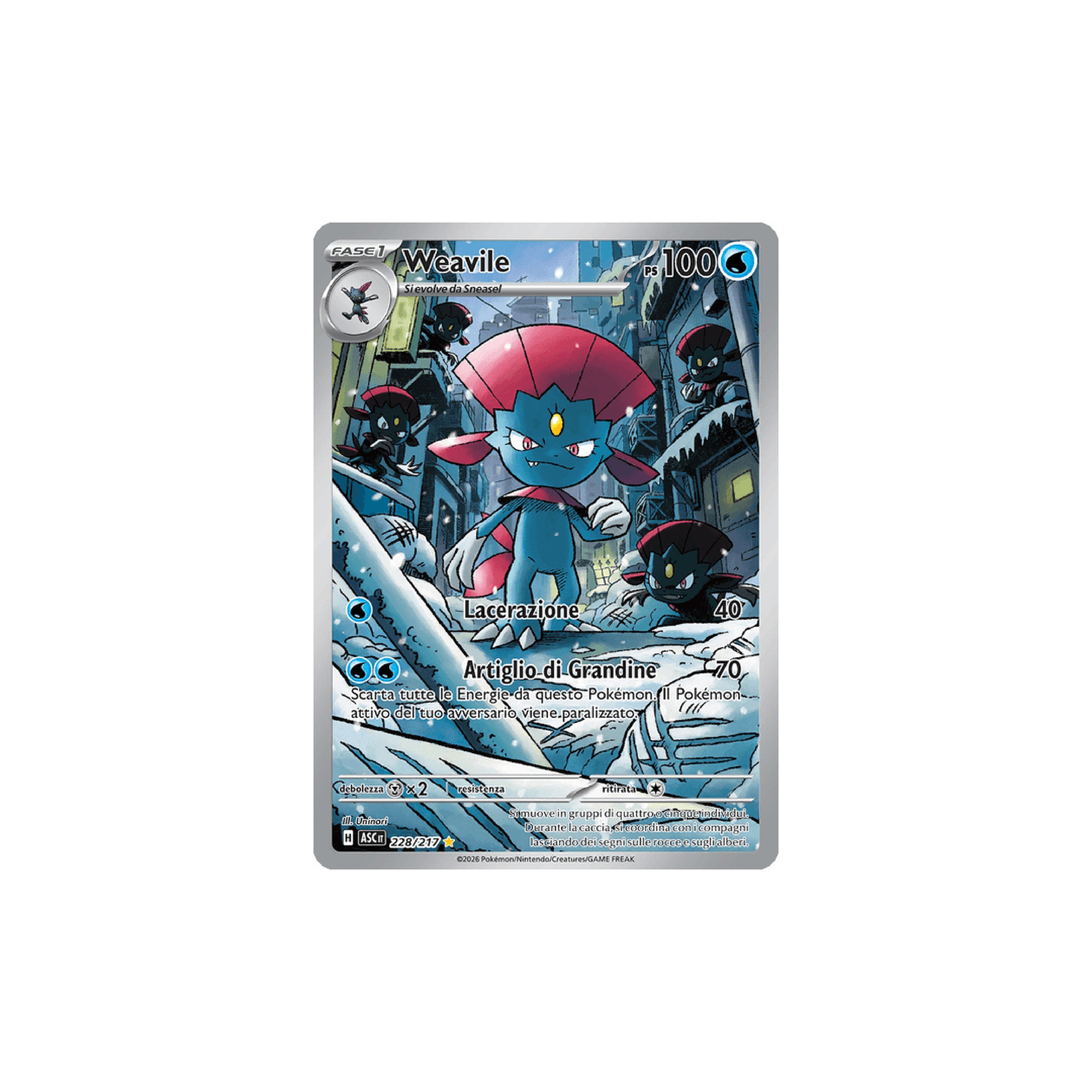 Weavile Art Rare 228 - Ascesa Eroica