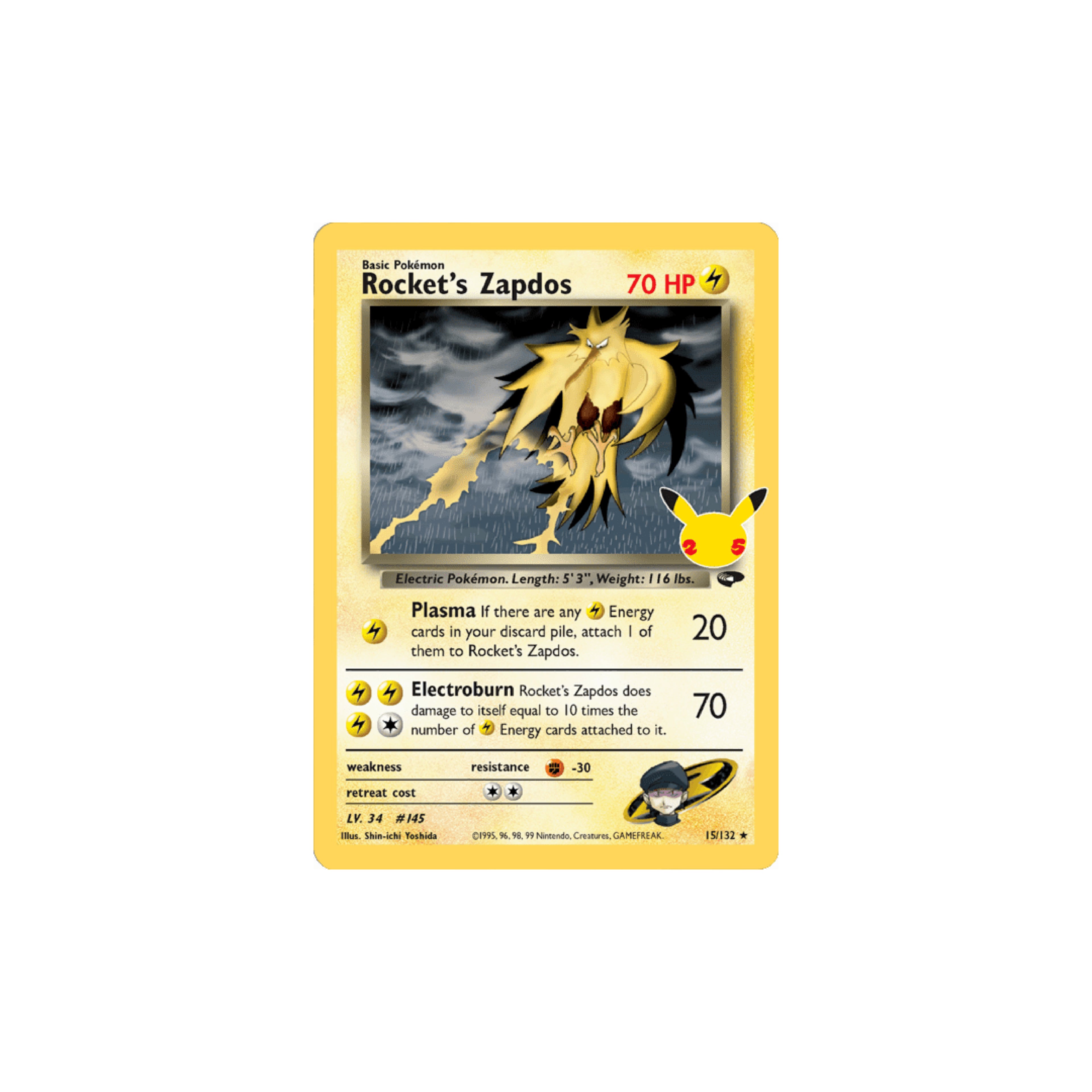 Rocket's Zapdos Holo CEL GC 15 Eng - Celebrations